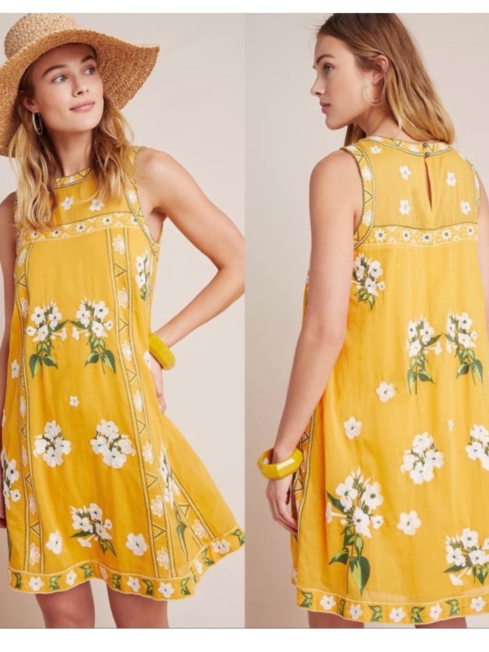 Anthropologie Maeve Shana Embroidered Swing Dress 10